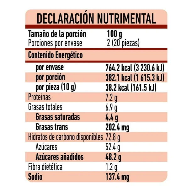 Obleas Las Sevillanas con cajeta de leche de cabra 20 pzas