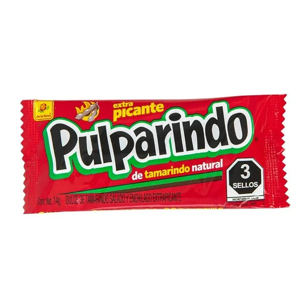 Dulce de tamarindo Pulparindo extra picante 20 pzas de 14 g c/u